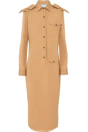 Prada Triangle-logo cotton shirtdress