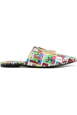 Moschino Comics-print flat slippers