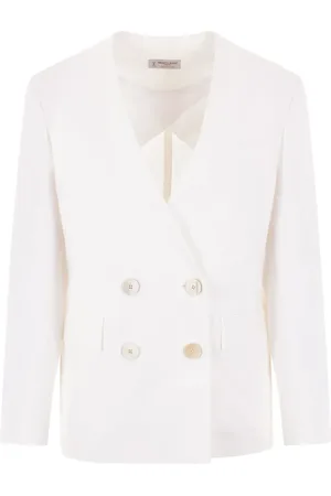 ALBERTO BIANI Double-breasted collarless blazer