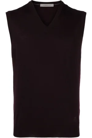 corneliani Logo-embroidered fine-knit vest