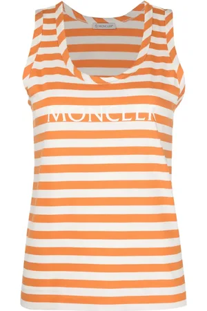 Moncler Striped logo-print tank top