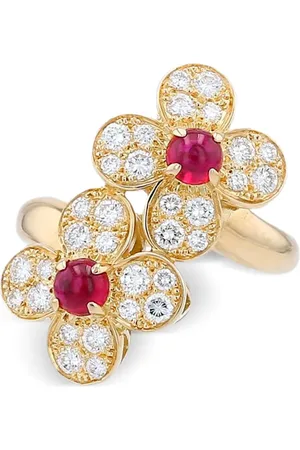 Van cleef 18kt yellow ruby and diamond ring