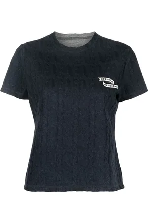 Opening Ceremony Embroidered logo cable-knit T-shirt