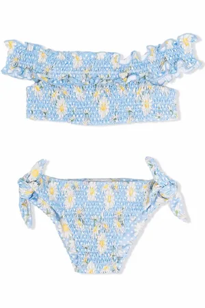 MONNALISA Floral-print ruched bikini