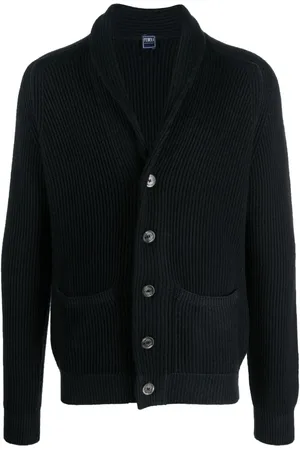 FEDELI Ribbed-knit merino-wool cardigan