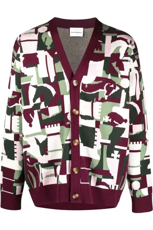 Drôle de Monsieur Horse-motif patterned-intarsia cardigan