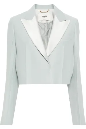 Fendi Cropped contrast-panel blazer