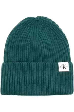 Calvin Klein CK-patch ribbed beanie