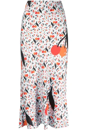 Sonia by Sonia Rykiel Cherry-print twill midi skirt