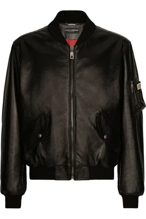 Dolce & Gabbana Logo-tag leather jacket