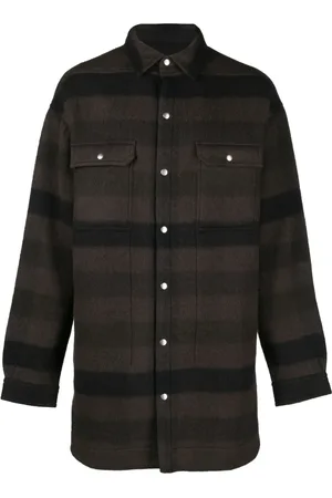 Rick Owens Striped drop-shoulder shirt jacket