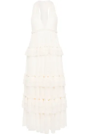 Serafini V-neck lace midi dress
