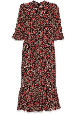 Rhode Felix baroque-print midi dress