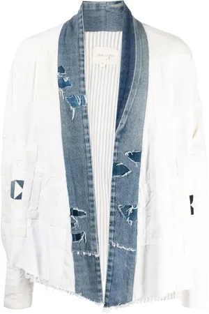 GREG LAUREN Open-front distressed jacket