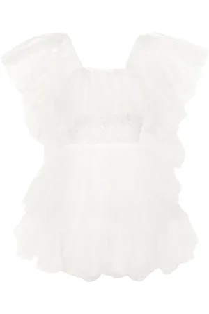 LOULOU Floral-embroidered tulle minidress