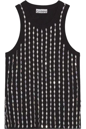 Ganni Beaded sleeveless tank top