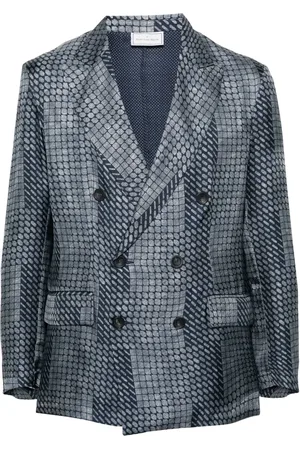 PIERRE-LOUIS MASCIA Abstract-print silk blazer
