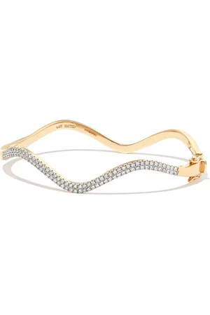 Mateo 14kt yellow Wave diamond bangle