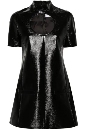 Courrèges Cut-out polished-finish minidress