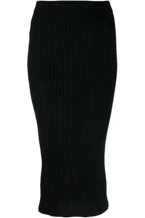 N.PEAL Organic cashmere ribbed skirt