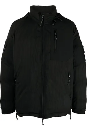 Comme des Garçons Striped zip-up hooded jacket