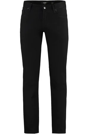 Fendi FF embroidered slim-fit jeans