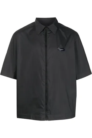 Givenchy Logo-patch zip-up shirt