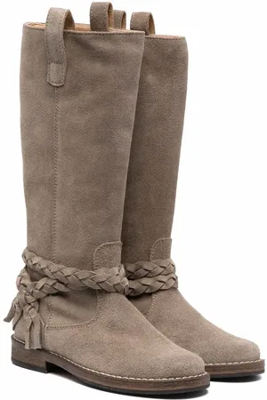 PèPè Knee-length braided suede boots