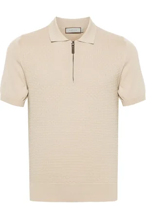 CANALI Zip-up cotton polo shirt