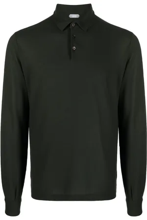 ZANONE Long-sleeve cotton polo shirt