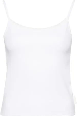 Izzue Ribbed-knit lace-trim top