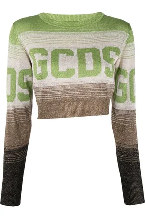 GCDS Logo-print ombré cropped jumper