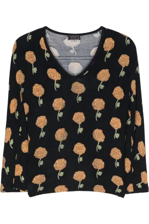 VERSACE 2000s floral-print jumper