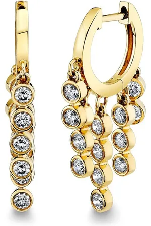 Sydney Evan 14kt yellow diamond huggie earrings