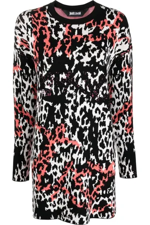 Roberto Cavalli Jacquard leopard-print minidress