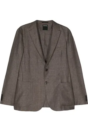 Ermenegildo Zegna Single-breasted linen blend blazer
