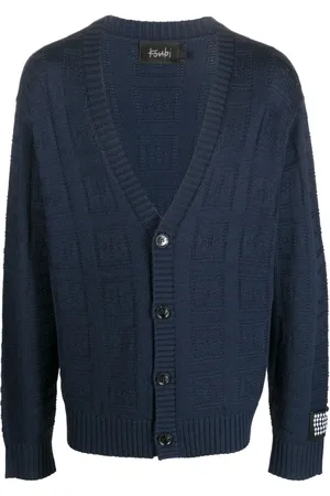 KSUBI Logo-intarsia wool-blend cardigan