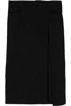 YOHJI YAMAMOTO Side-slit denim maxi skirt