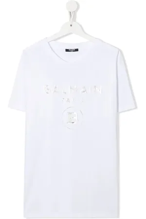 Balmain TEEN metallic-logo print T-shirt