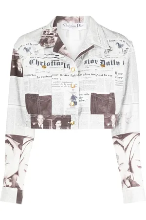 Dior 1990-2000s newspaper-print cropped jacket
