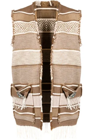 FORTELA Vertical-stripe knitted gilet