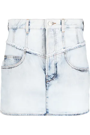 Isabel Marant Narjis frayed denim miniskirt