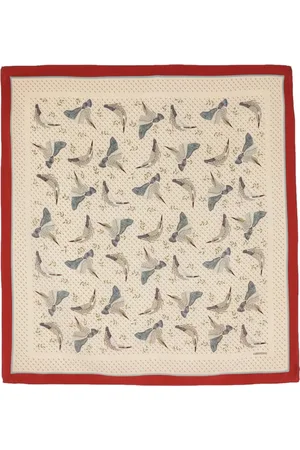 VALENTINO GARAVANI 1980s bird-print silk scarf