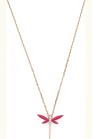 ANAPSARA 18kt yellow Mini Dragonfly diamond necklace