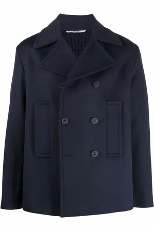 VALENTINO GARAVANI Ribbed-panel double-breasted coat