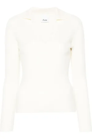 Allude Fine-ribbed knitted top
