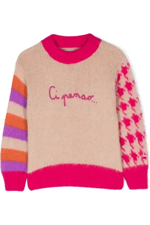 MC2 SAINT BARTH Slogan-embroidered patterned-jacquard jumper