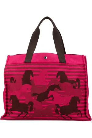Hermès 2000-2010 Toile Chevaux En Camouflage Beach tote bag