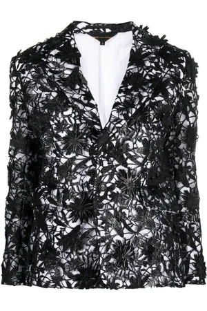 Comme des Garçons Floral-lace single-breasted blazer