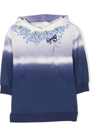 MONNALISA Tie-dye-pattern hooded dress